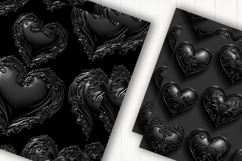 Black Gothic Heart Digital Paper Product Image 2