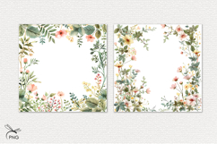 Floral digital paper, background clipart Product Image 2