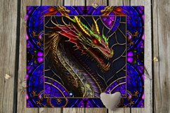 Stained glass dragon | 8 Skinny tumbler sublimation designs Product Image 2