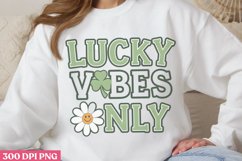 Lucky Vibes Only PNG, Groovy ST Patricks Sublimation PNG Product Image 1
