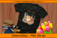 Hello Fall Pumpkins and Plaid Mug Sublimation PNG Product Image 2