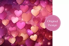 Love Hearts Tumbler Design, Glitter Hearts Sublimation PNG Product Image 2