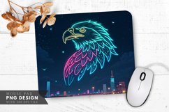Futuristic Neon Eagle Mouse Pad PNG Design Product Image 1