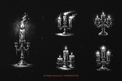 10 Bundle Dark Art Candlestick Light Fire Candle Glow Flame Product Image 3
