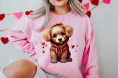 Cute Valentine Dog Clipart, Valentines Day Dog Clipart Product Image 2