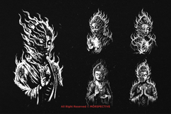 10 Bundle Dark Art Buddha Burning Fire Demon Dharma Product Image 3