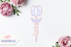 Mothers day flowers svg, Love Mom laser engraving Product Image 2