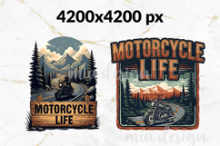 Motorcycle Life PNG, Vintage Biker Mountain Sublimation Product Image 2