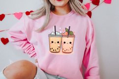 Cute Bubble Tea Valentine Clipart, Valentines Clipart Product Image 2