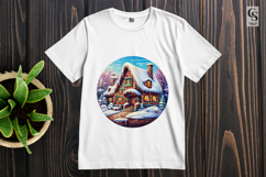 Winter Cottage Scene Clipart Sublimation PNG Product Image 2