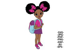 Back to School Girl Glitter SVG | First Day School Clipart Product Image 2
