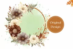 Watercolor Floral Wreath Tumbler Design, Flowers Tumbler Product Image 2