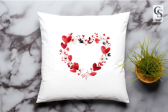 Red Watercolor Floral Heart Clipart Sublimation PNG Product Image 3