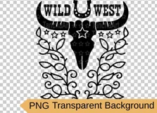 Wild West svg cut file, Cow skull Western cricut silhouette Product Image 2