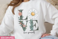 Love Yourself PNG, Retro Motivation Sublimation PNG Product Image 2