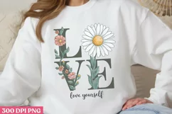 Love Yourself PNG, Retro Motivation Sublimation PNG Product Image 2