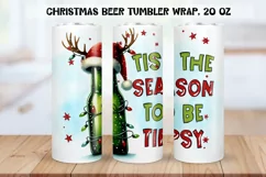 Funny christmas beer Tumbler Wrap|PNG. Product Image 1