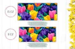 Floral Mug Wrap Design, Tulips Mug Sublimation Design Product Image 2