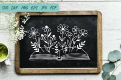Book with Flowers SVG File, Book lover SVG, Bouquet SVG Product Image 2