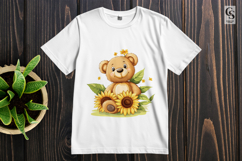 Sunflower Teddy Bear Clipart PNG Product Image 2