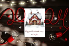Merry Christmas Greeting Cards, Cozy Christmas House Card Product Image 2