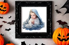 Blue Christmas Watercolor Clipart Sublimation Product Image 2