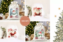 Winter Bear Santa Sack, Cartoon Christmas Gift Bag Designs Product Image 2