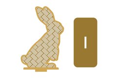 Rattan Easter Bunny, 3D Standing Decoration Lasercut Product Image 3