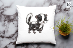 Baby Skunk Watercolor Clipart Sublimation PNG Product Image 3