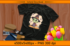Cute Frankenstein Witch Boy Halloween Sublimation PNG Product Image 2