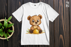 Cute Bear Honey Clipart PNG Product Image 2