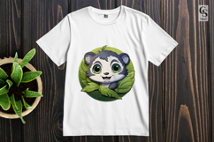 Cute Raccoon Leaf Clipart Sublimation PNG Product Image 2