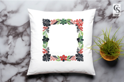 Folk Floral Square Frame Border Clipart Sublimation PNG Product Image 3
