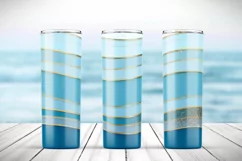 Tumbler Sublimation Design. Blue and gold, 20 oz, PNG. Product Image 2