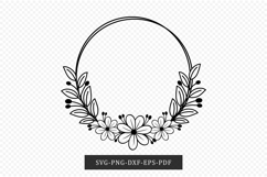 Floral frame SVG, Flower frame, Family name SVG, Wedding SVG Product Image 2