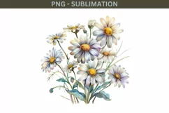 Daisy Floral Digital Downloads, Tshirt Design PNG Product Image 2