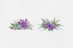 Lilac Christmas Baubles Watercolor PNG sublimation Product Image 3