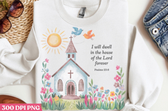 I Will Dwell In The House PNG, Retro Church Sublimation PNG Product Image 2