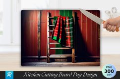 Wooden Ladder with Plaid Blanket Rustic Wall Cutting Board Product Image 1
