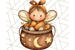 Halloween Fairy Clipart PNG, Spooky Cute Character Art Product Image 2