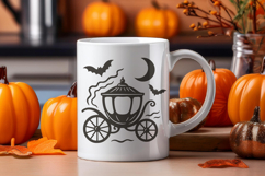 Halloween Retro Carriage SVG | Vintage Haunted Coach PNG Product Image 2