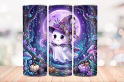 Coquette Forest Ghost 20 OZ Skinny Tumbler Wrap Png. Product Image 2