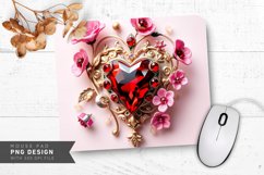 Gemstone Heart Art Mouse Pad PNG Design Product Image 1