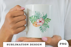 Watercolor Tropical Flowers Bouquet png Product Image 2