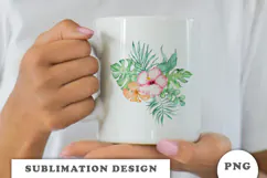 Watercolor Tropical Flowers Bouquet png Product Image 2