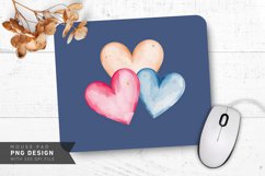 Gold Fleck Watercolor Hearts Mouse Pad PNG Design Product Image 1