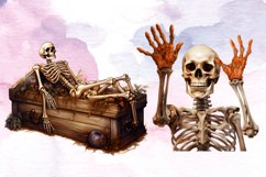 Funny Skeleton Clipart Sublimation Bundle, Funny Skeleton Product Image 3