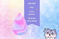 Pastel Teardrop Earring Template, Liquid Paint Earrings Product Image 2