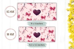 Cartoon Bows Mug Wrap Design, Floral Mug Template Product Image 2