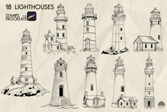 Lighthouse Procreate stamp brushes Product Image 2